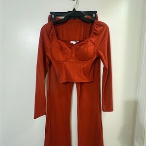 Trendy Rust Two-Piece Set